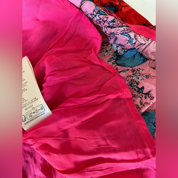 Free People Yara Printed Mini Dress Flowy lightweight boho Short flutter sleeves - Picture 9 of 10